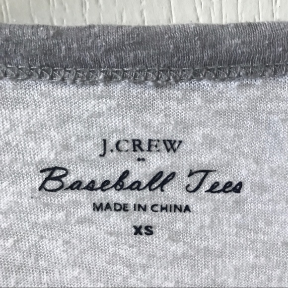 J. Crew White and Grey Baseball Tee in size XS - Picture 4 of 4